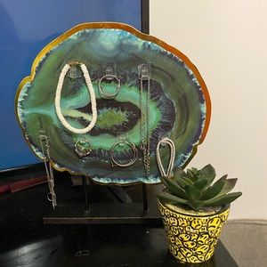 A gemstone jewelry stand.